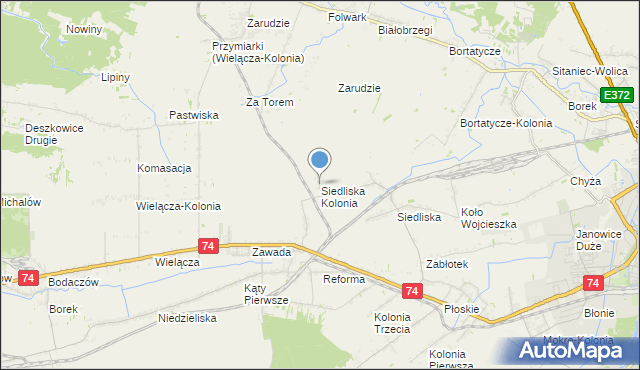 mapa Siedliska Kolonia, Siedliska Kolonia na mapie Targeo